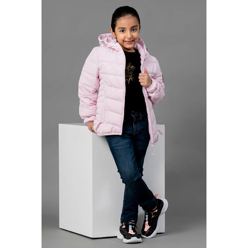 Kids Unisex Pink Padded Jacket - Image 2
