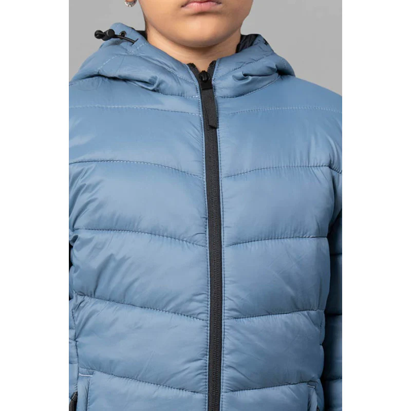 Kids Unisex Slate Blue Padded Jacket - Image 10