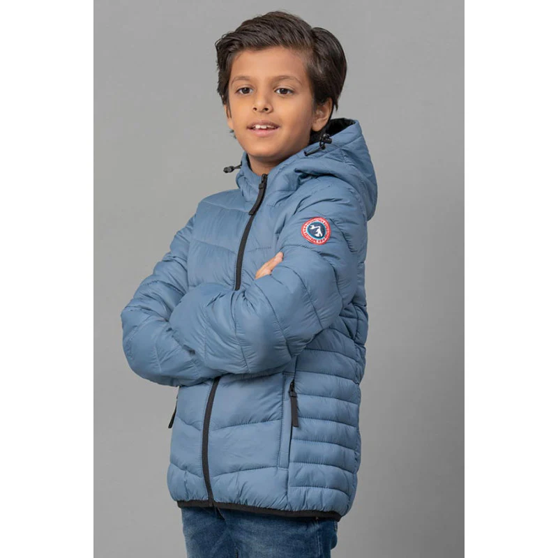 Kids Unisex Slate Blue Padded Jacket - Image 3
