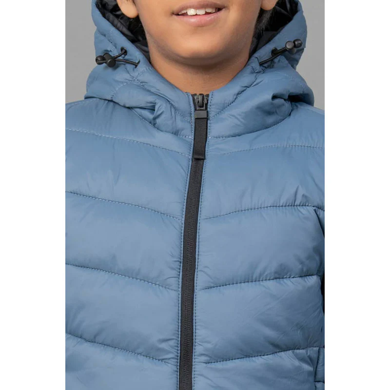 Kids Unisex Slate Blue Padded Jacket - Image 5