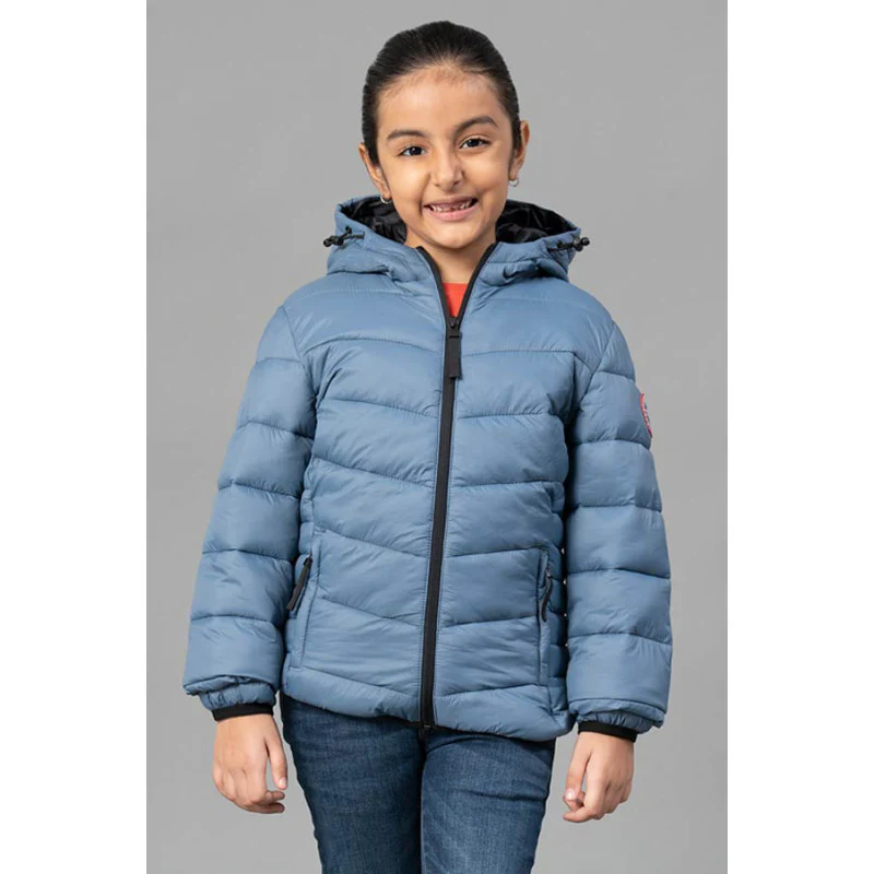 Kids Unisex Slate Blue Padded Jacket - Image 7