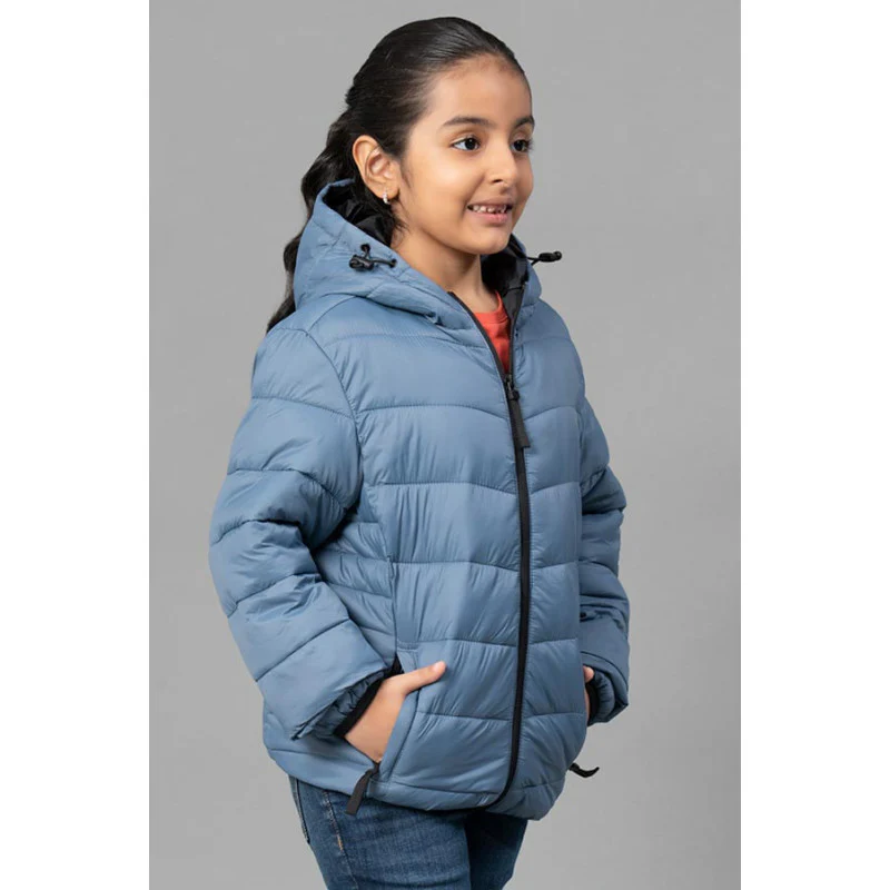 Kids Unisex Slate Blue Padded Jacket - Image 8