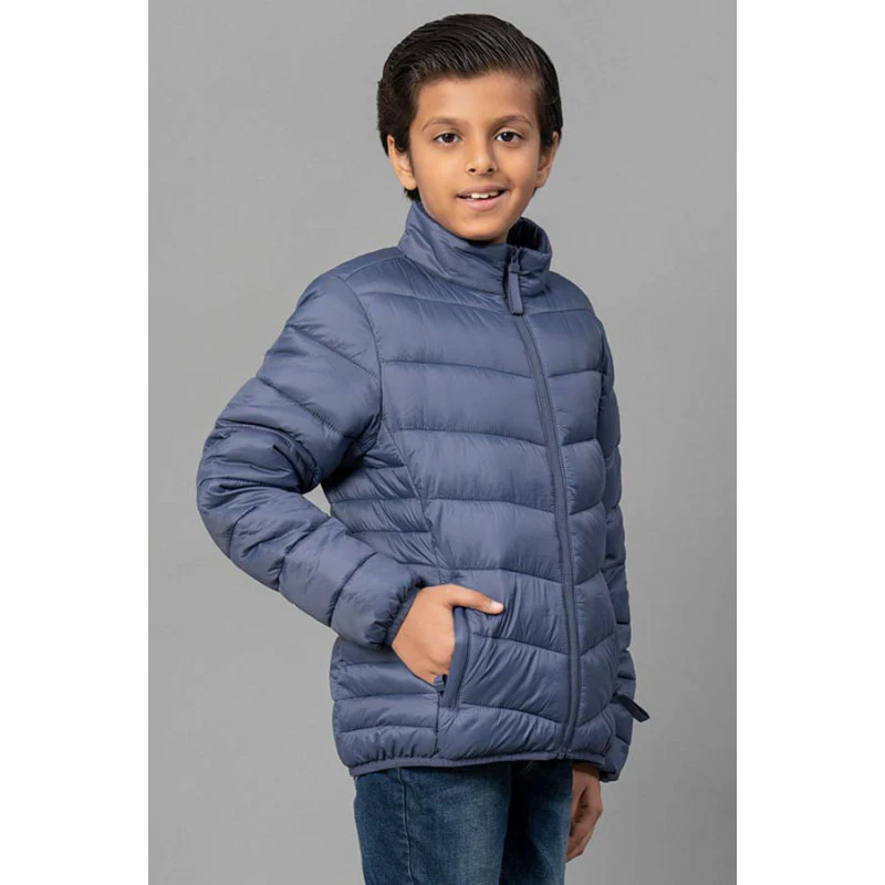 Kids Unisex Space Blue Padded Jacket - Image 3