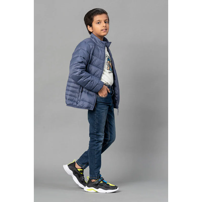 Kids Unisex Space Blue Padded Jacket - Image 6