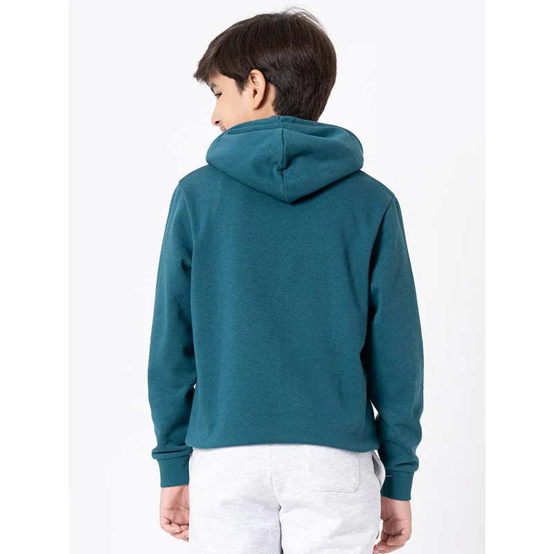 Kids Unisex Turquoise Graphic Print Hoodie - Image 3