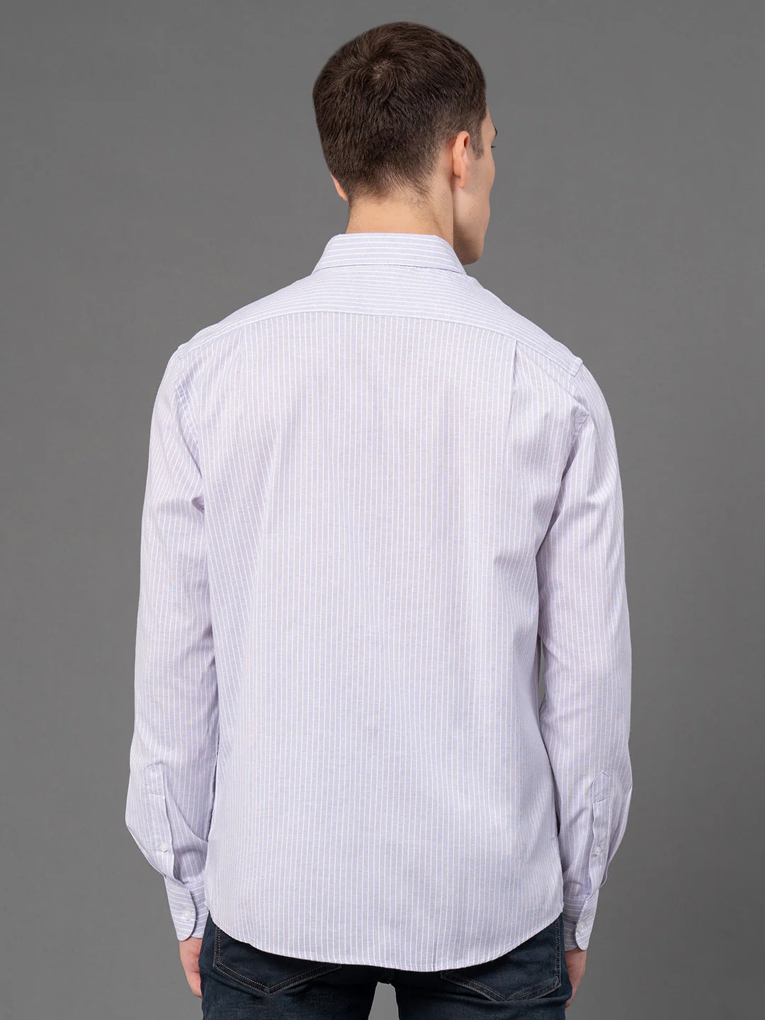 Lavender Striped Shirt for Men - Image 3