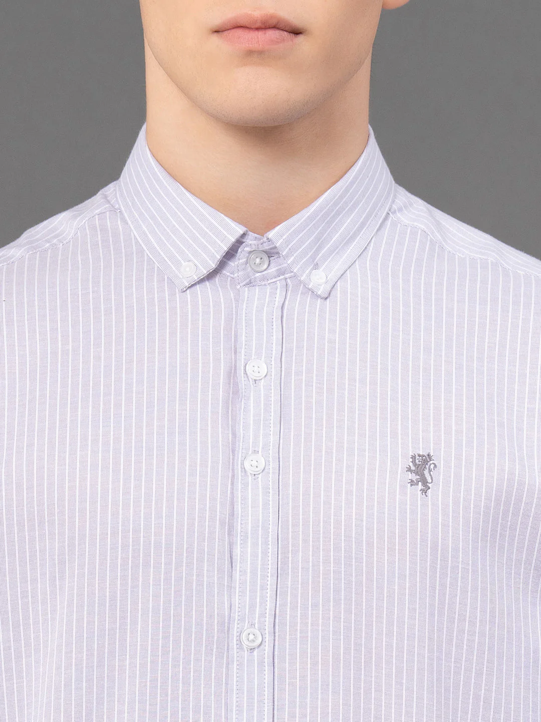 Lavender Striped Shirt for Men - Image 4