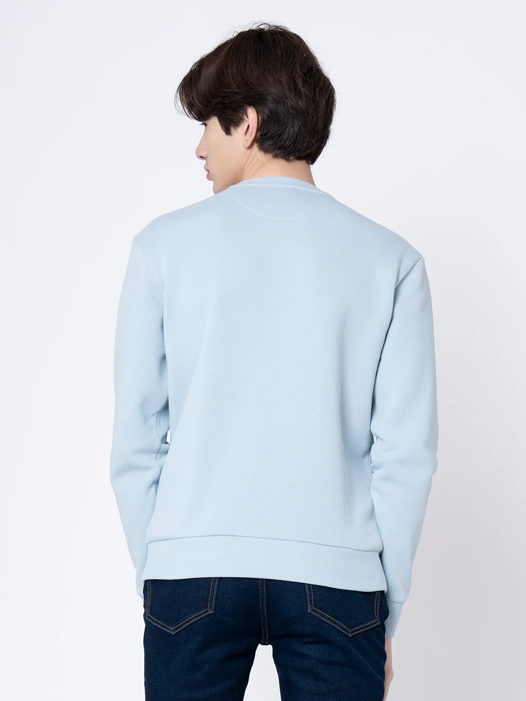 Light Blue Graphic Print Sweatshirt for Men - Image 4
