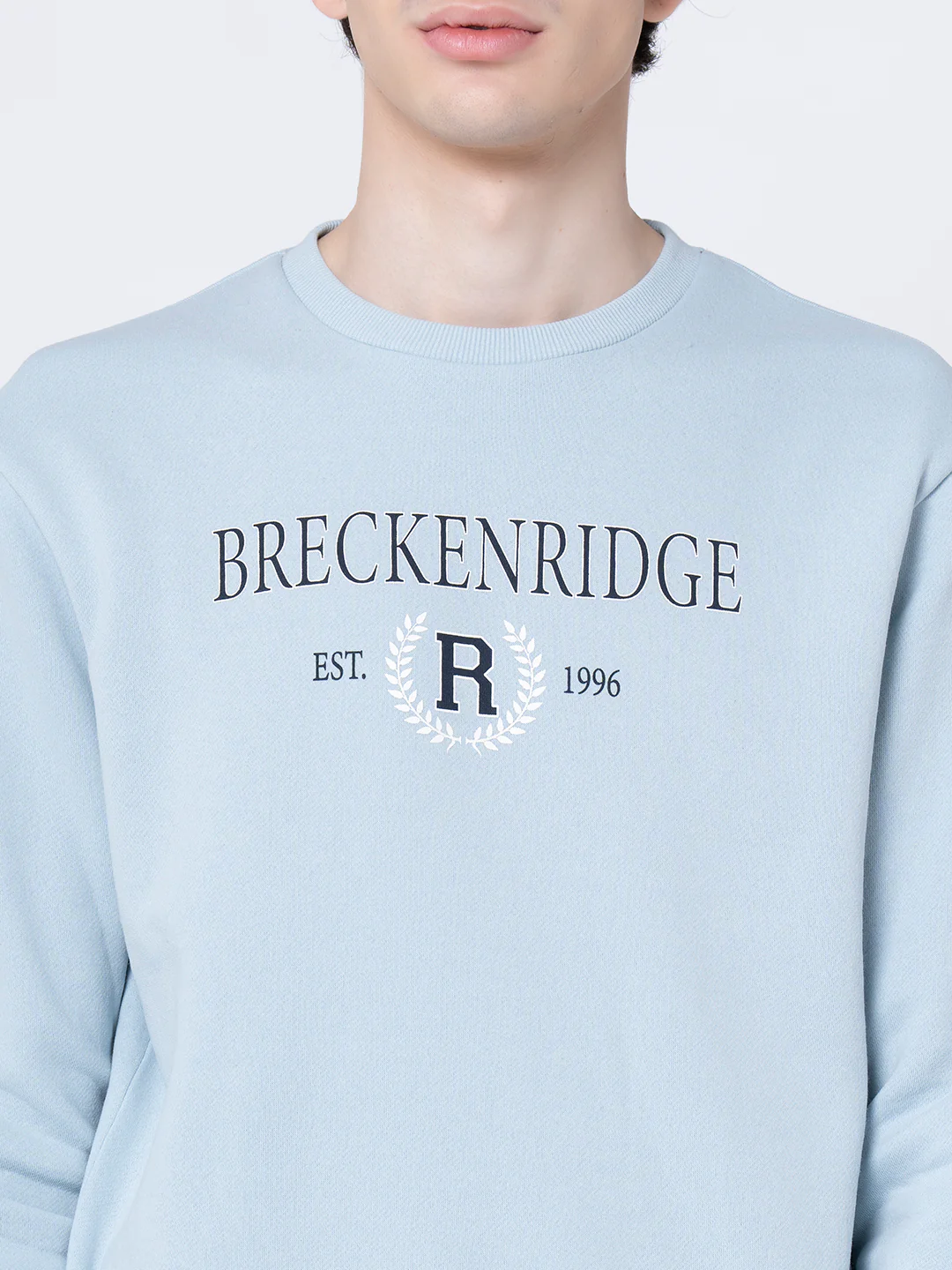 Light Blue Graphic Print Sweatshirt for Men - Image 5