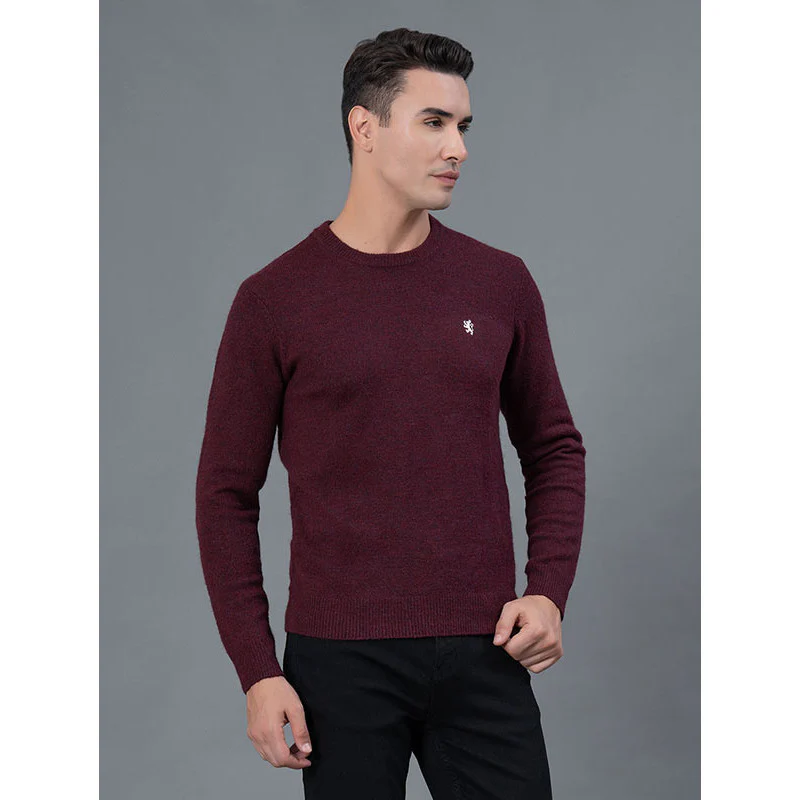 Maroon Casual Sweater for Men - Image 2