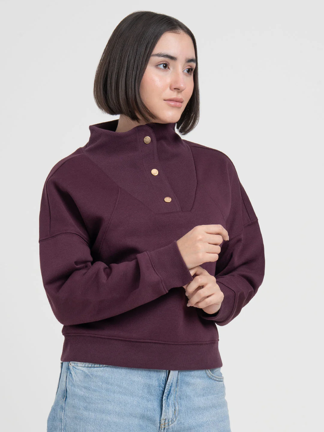 Maroon Sweatshirt for Women | Sweatshirt for Everyday Sophistication - Image 3