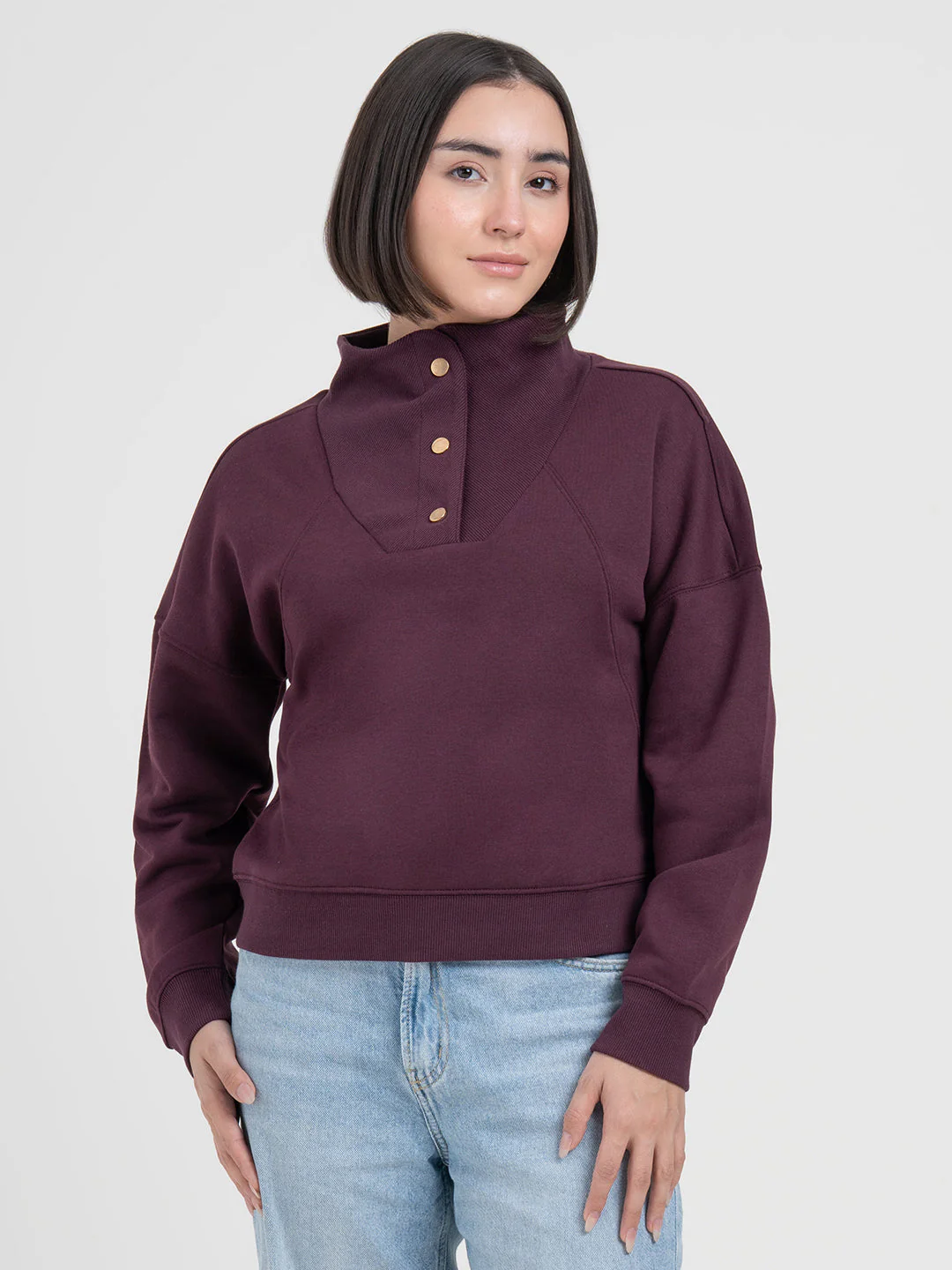 Maroon Sweatshirt for Women | Sweatshirt for Everyday Sophistication - Image 7