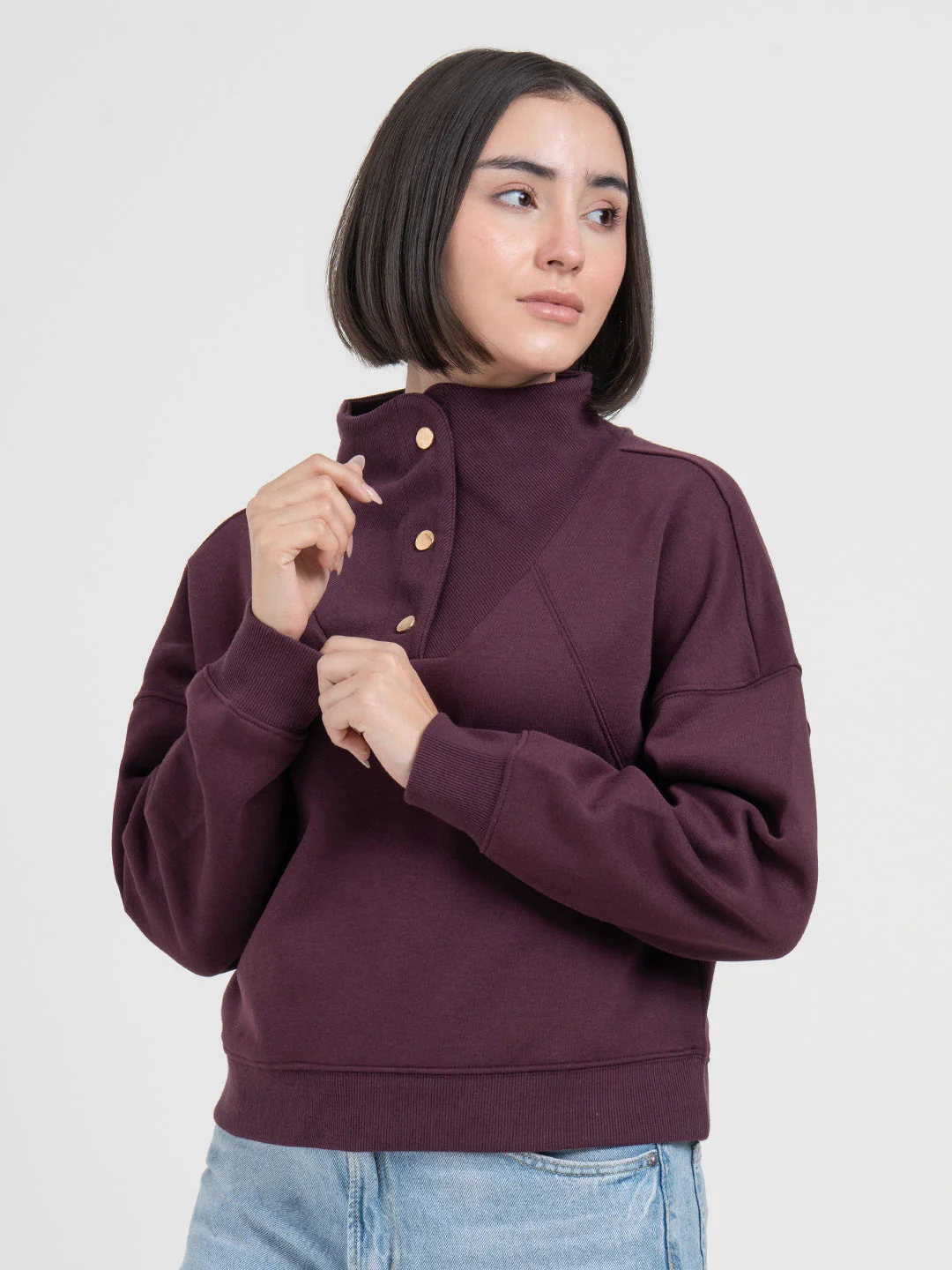 Maroon Sweatshirt for Women | Sweatshirt for Everyday Sophistication - Image 8