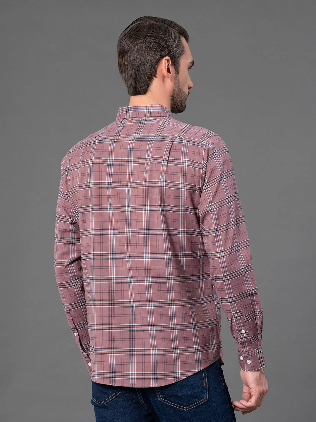 Mauve Checked Shirt for Men - Image 3