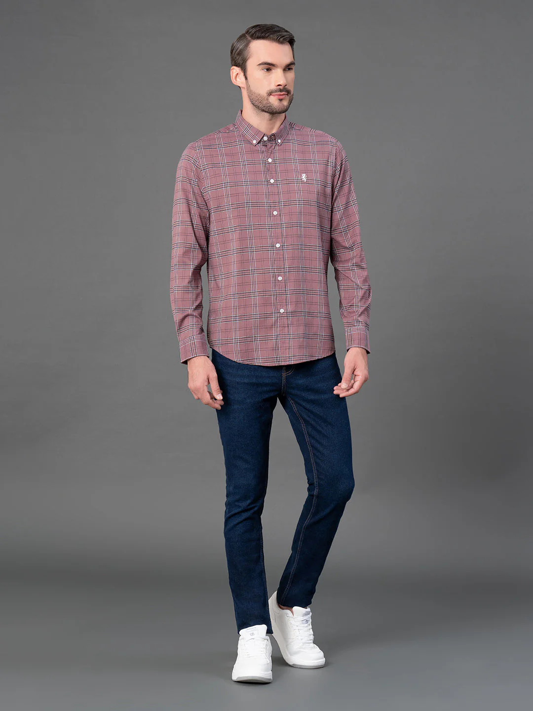 Mauve Checked Shirt for Men - Image 5
