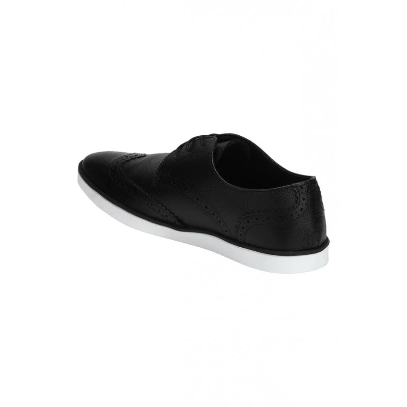 Men Black Brogue Shoes - Image 2