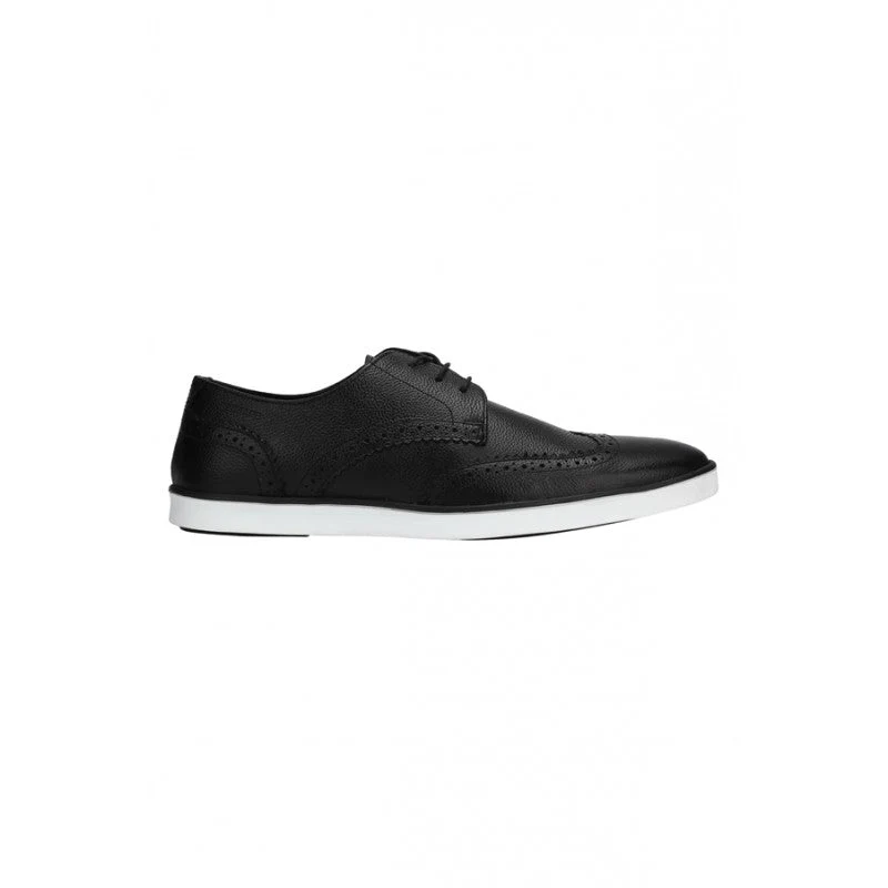 Men Black Brogue Shoes - Image 3