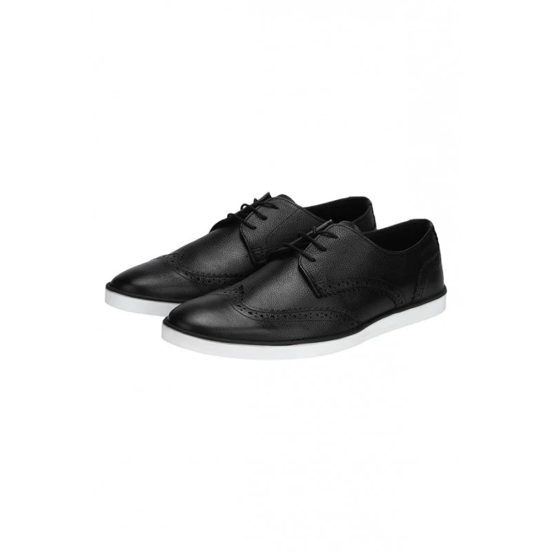 Men Black Brogue Shoes - Image 5
