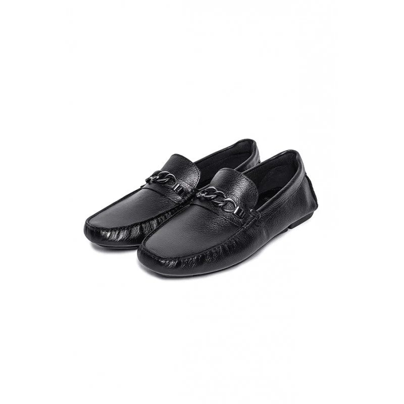 Men Black Driving Shoes - Image 5