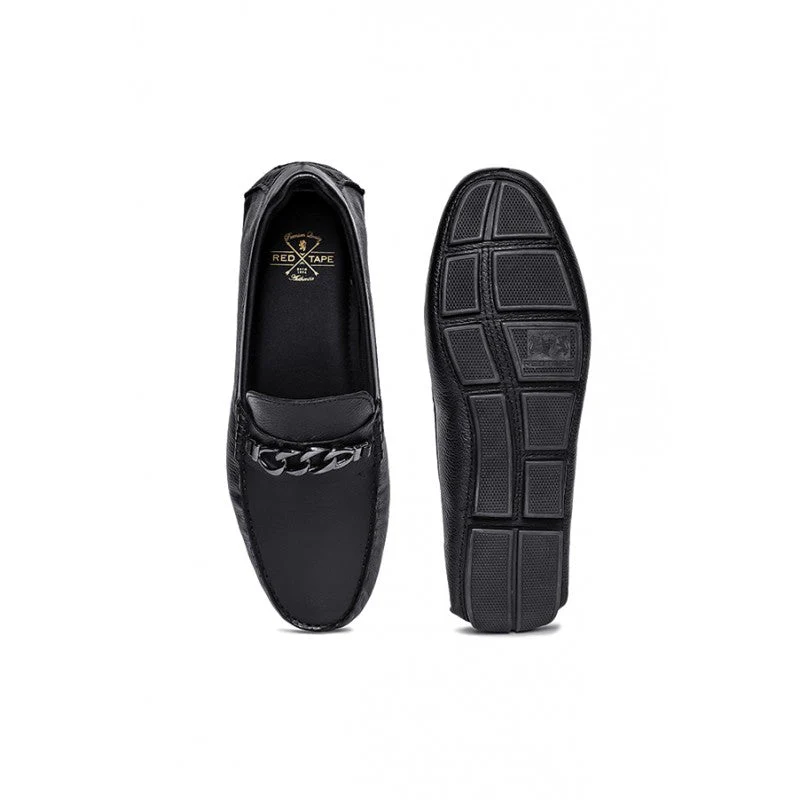 Men Black Driving Shoes - Image 6