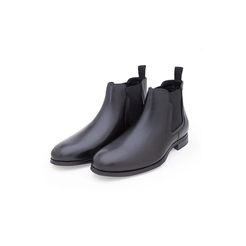 Men Black Genuine Leather ChelSea Boots - Image 4