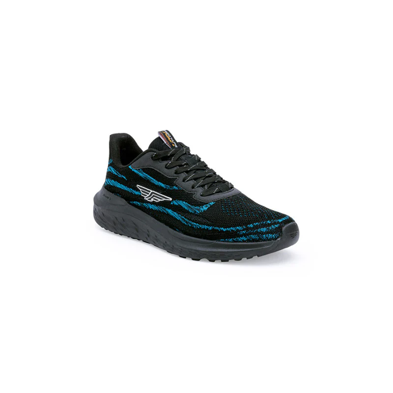 Men Black/Sea Blue Walking Shoes - Image 2