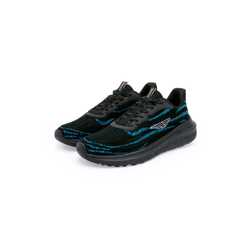 Men Black/Sea Blue Walking Shoes - Image 5
