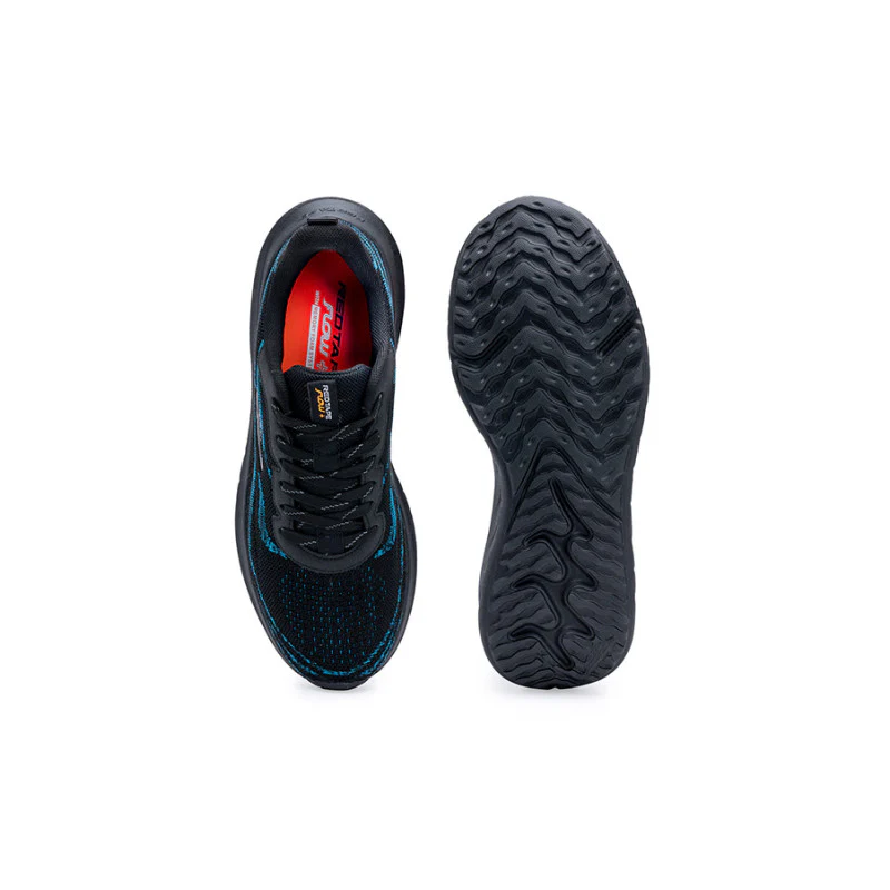 Men Black/Sea Blue Walking Shoes - Image 6