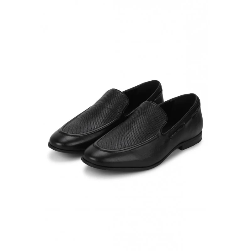 Men Black Slip On Shoes - Image 4