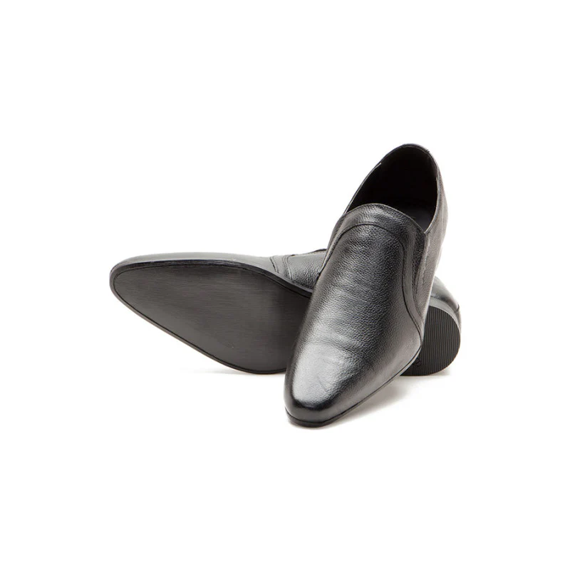 Men Black Slip On Shoes - Image 3