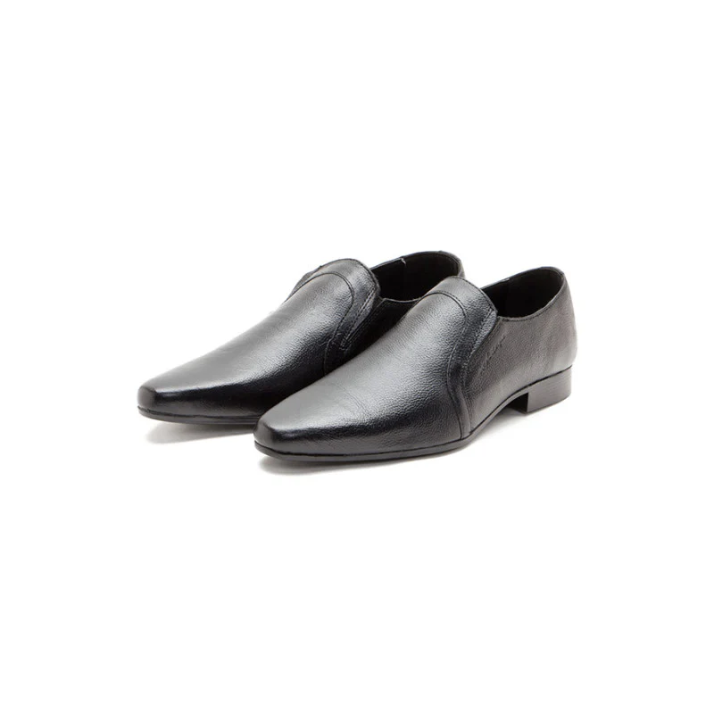 Men Black Slip On Shoes - Image 4