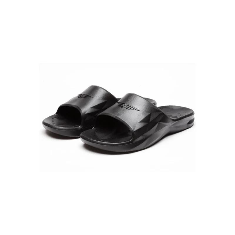 Men Black Solid Sunnies Sliders - Image 5