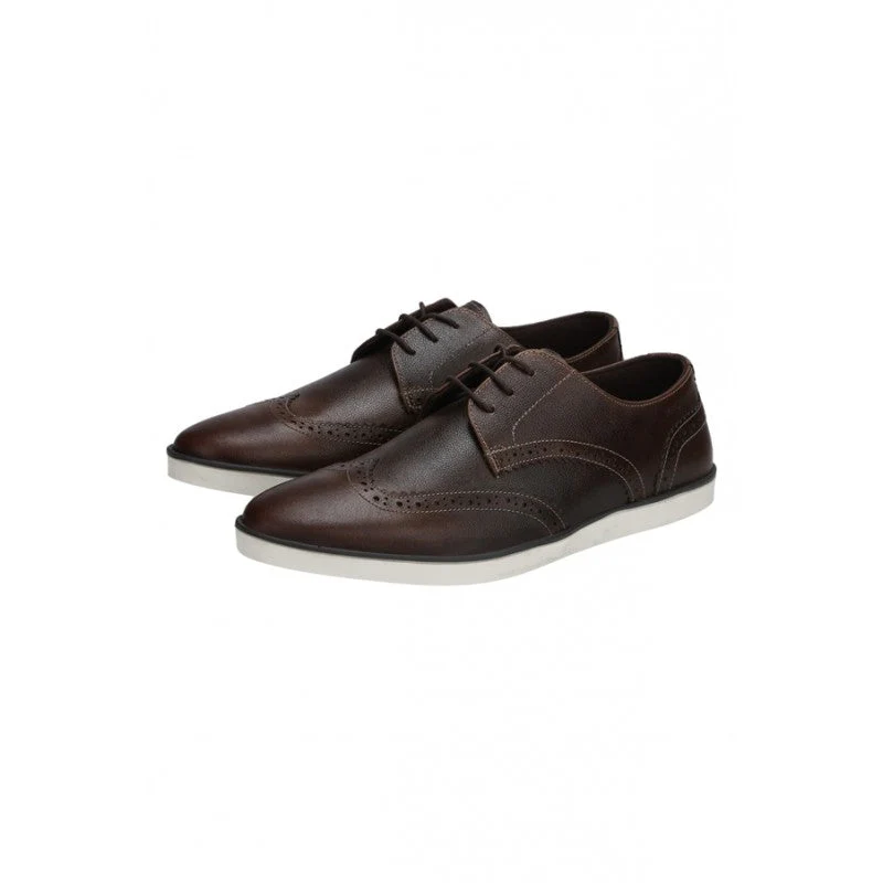 Men Brown Brogue Shoes - Image 5