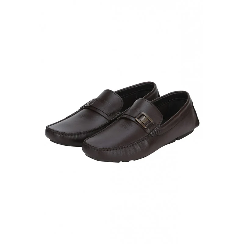 Men Brown Driving Shoes - Image 3