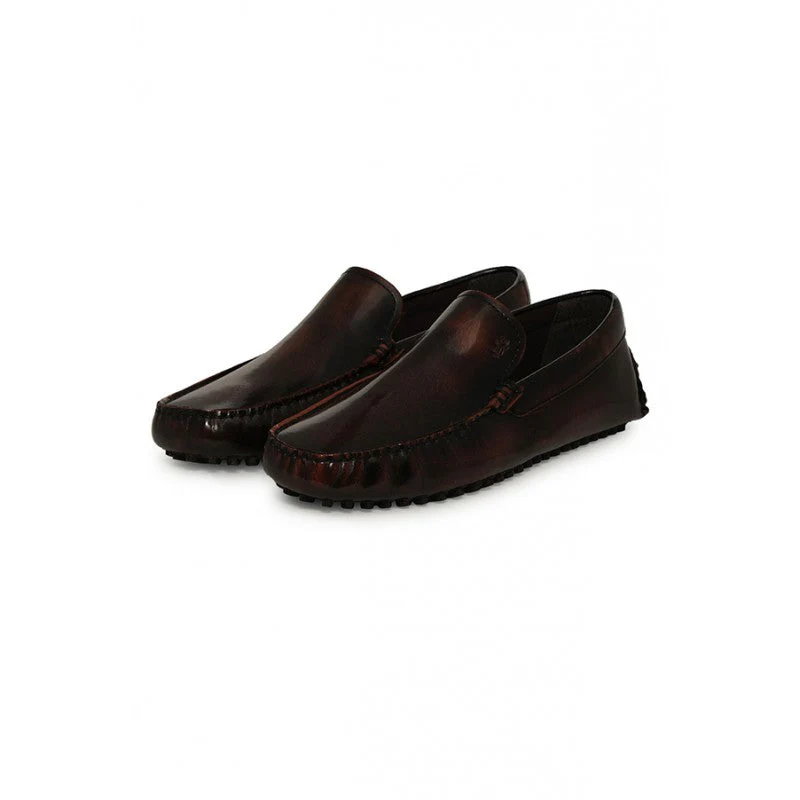 Men Brown Driving Shoes - Image 4