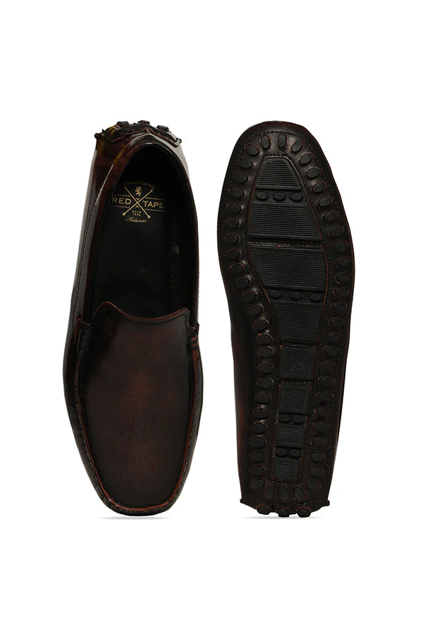 Men Brown Driving Shoes - Image 5