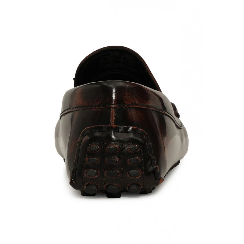 Men Brown Driving Shoes - Image 6