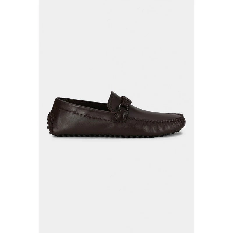Men Brown Driving Shoes - Image 3