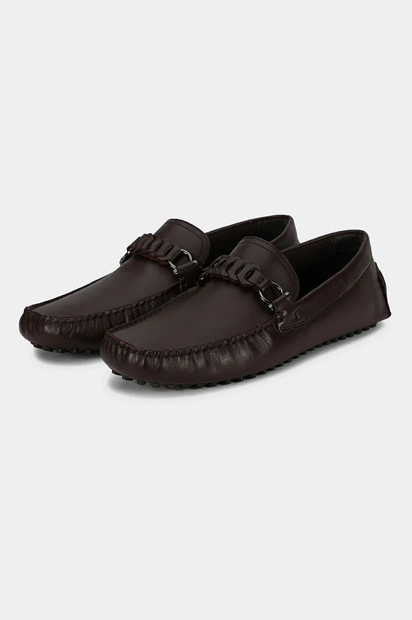 Men Brown Driving Shoes - Image 5