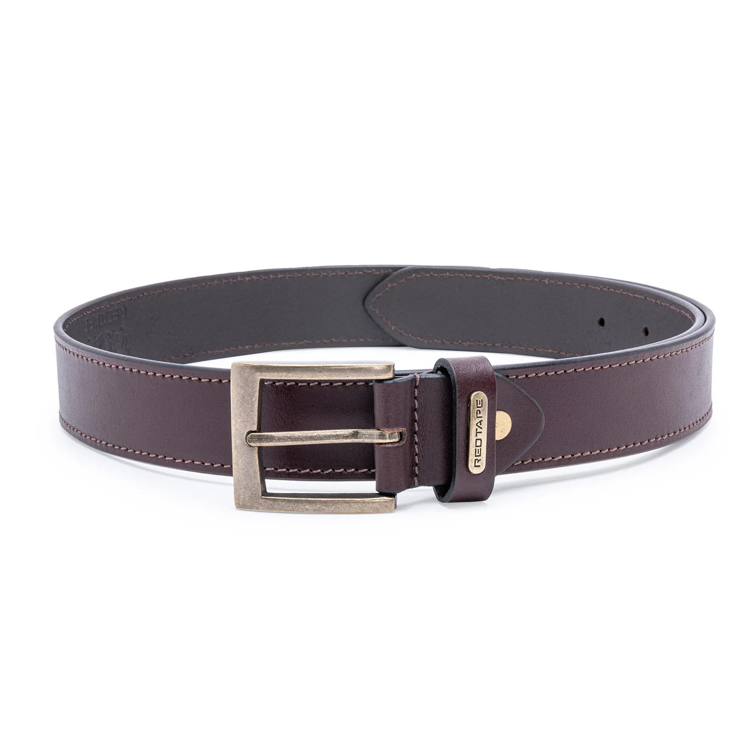 Men Brown Leather Belt - Image 3
