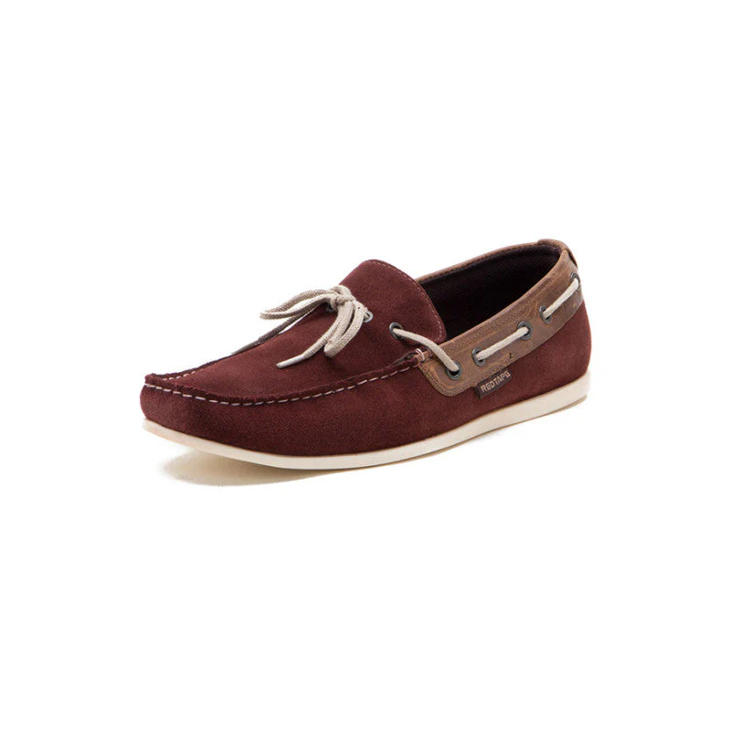 Men Burgundy Boat Shoes - Image 4