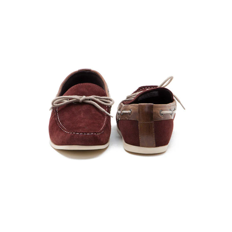 Men Burgundy Boat Shoes - Image 5