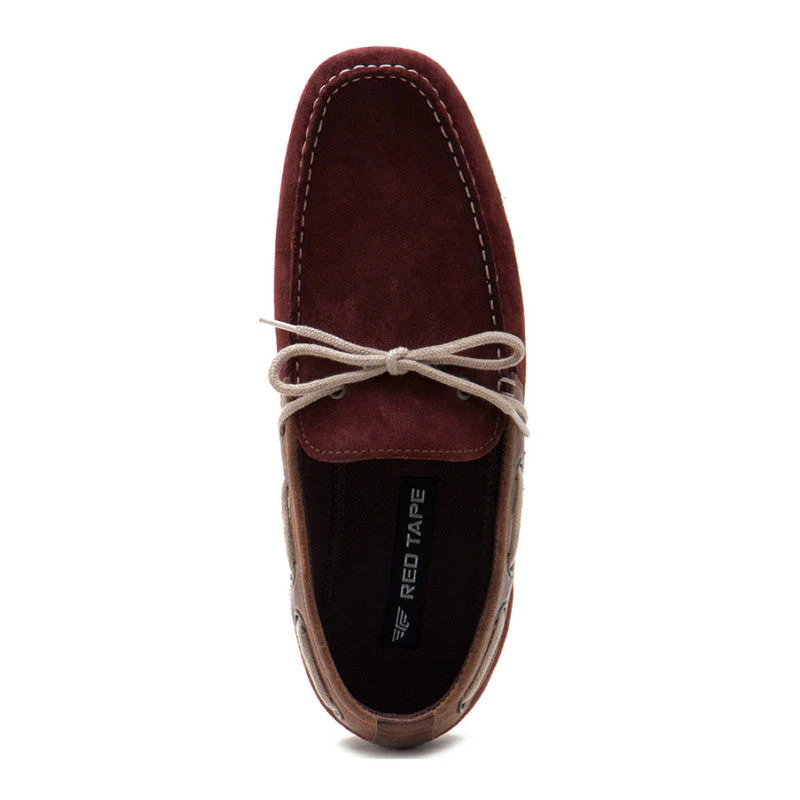 Men Burgundy Boat Shoes - Image 6