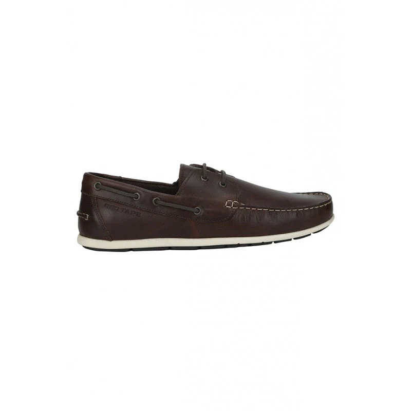 Men Dark Brown Boat Shoes - Image 2
