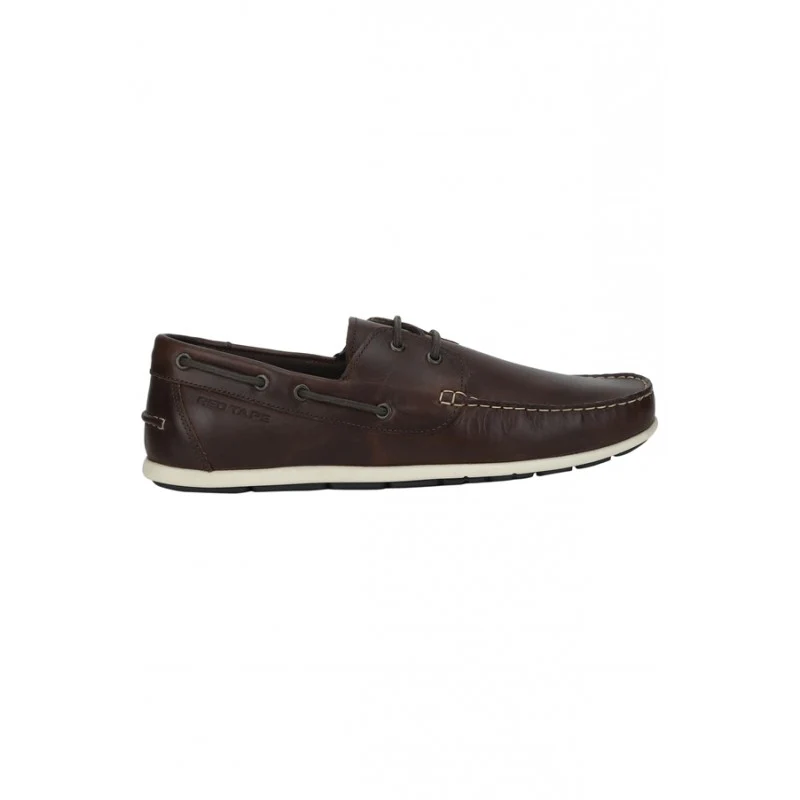 Men Dark Brown Boat Shoes - Image 2