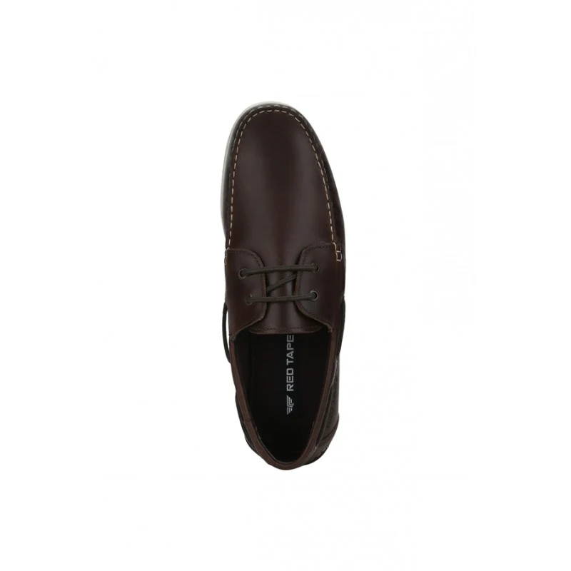 Men Dark Brown Boat Shoes - Image 5
