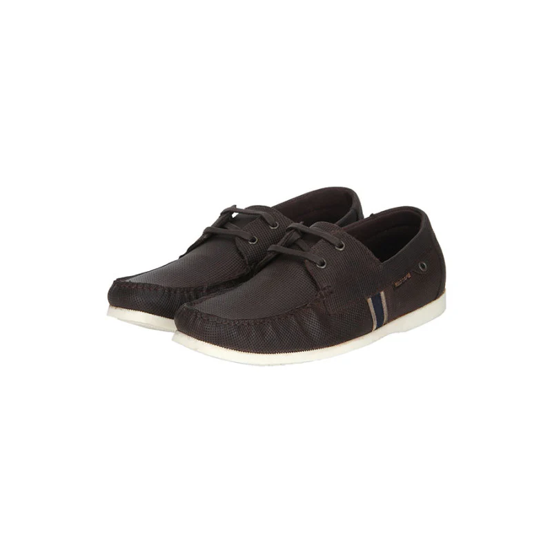Men Dark Brown Boat Shoes - Image 3