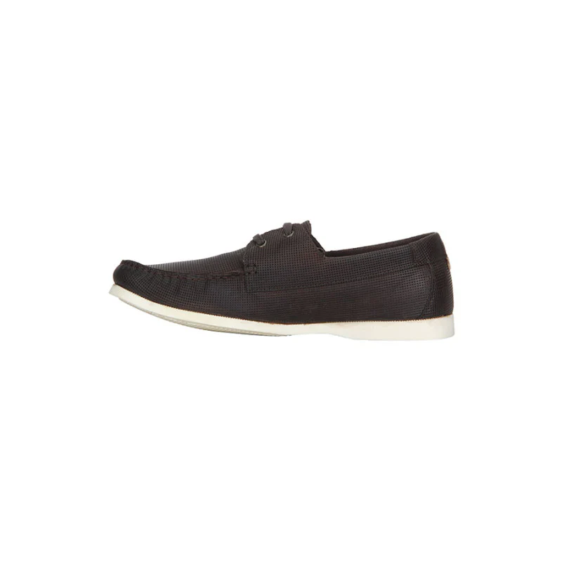 Men Dark Brown Boat Shoes - Image 4