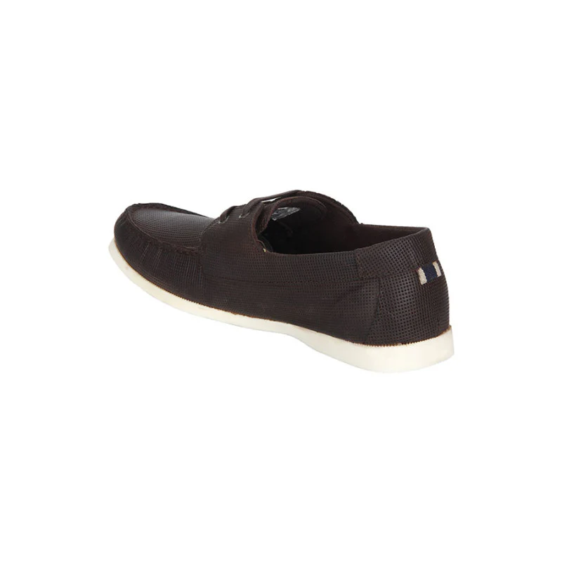 Men Dark Brown Boat Shoes - Image 5