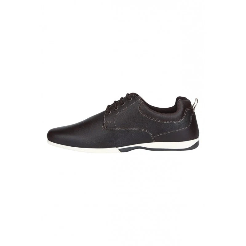 Men Dark Brown Derby Shoes - Image 4